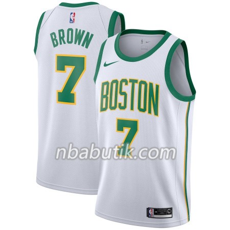 NBA Mænd Trøje Boston Celtics Jaylen Brown 7 2018-19 Nike City Edition Hvid Swingman NBA Mænd Trøje Boston Celtics Jaylen Brown 7 2018-19 Nike City Edition Hvid Swingman